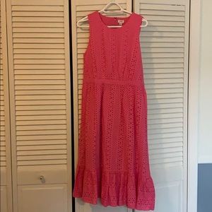 J Crew Factory Maxi dress pink eyelet